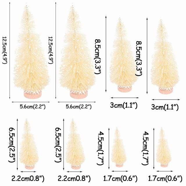 8 mini arbres de Noël artificiels