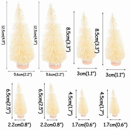 8 piezas mini árboles artificiales de Navidad