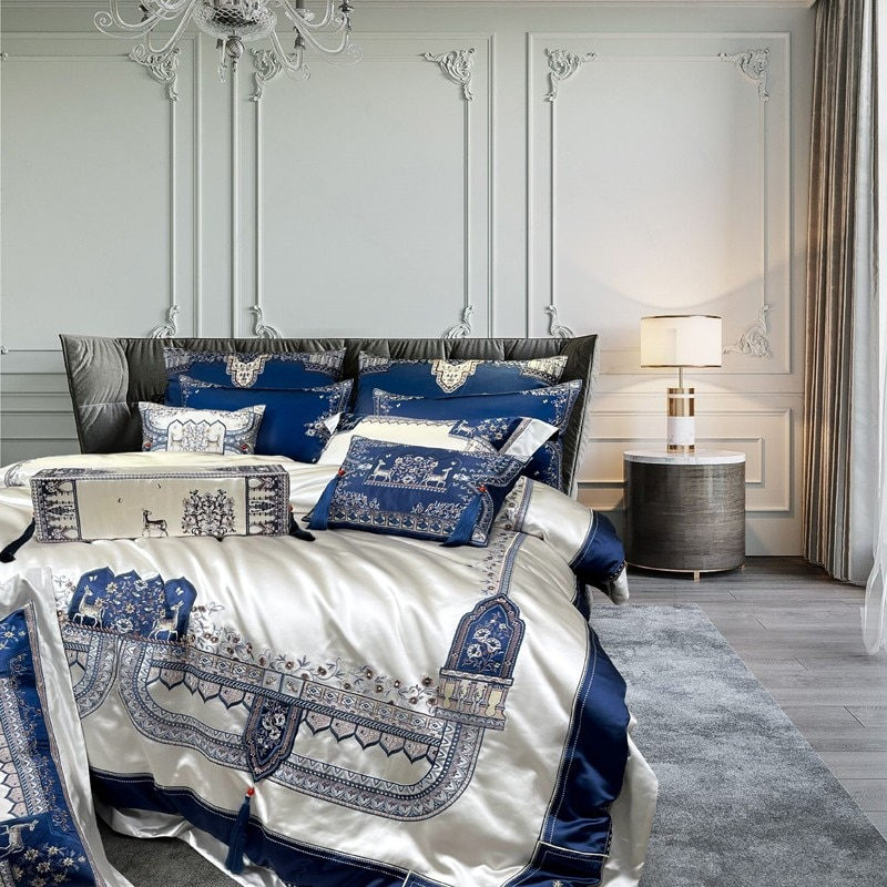 Giorgio Luxury Embroidered Tassel Bedding Set
