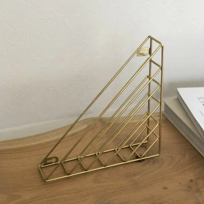 Geometric Wireframe Metal Magazine Rack