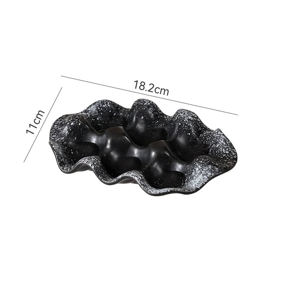 Speckled Wavy Ceramic Jewelry Dish