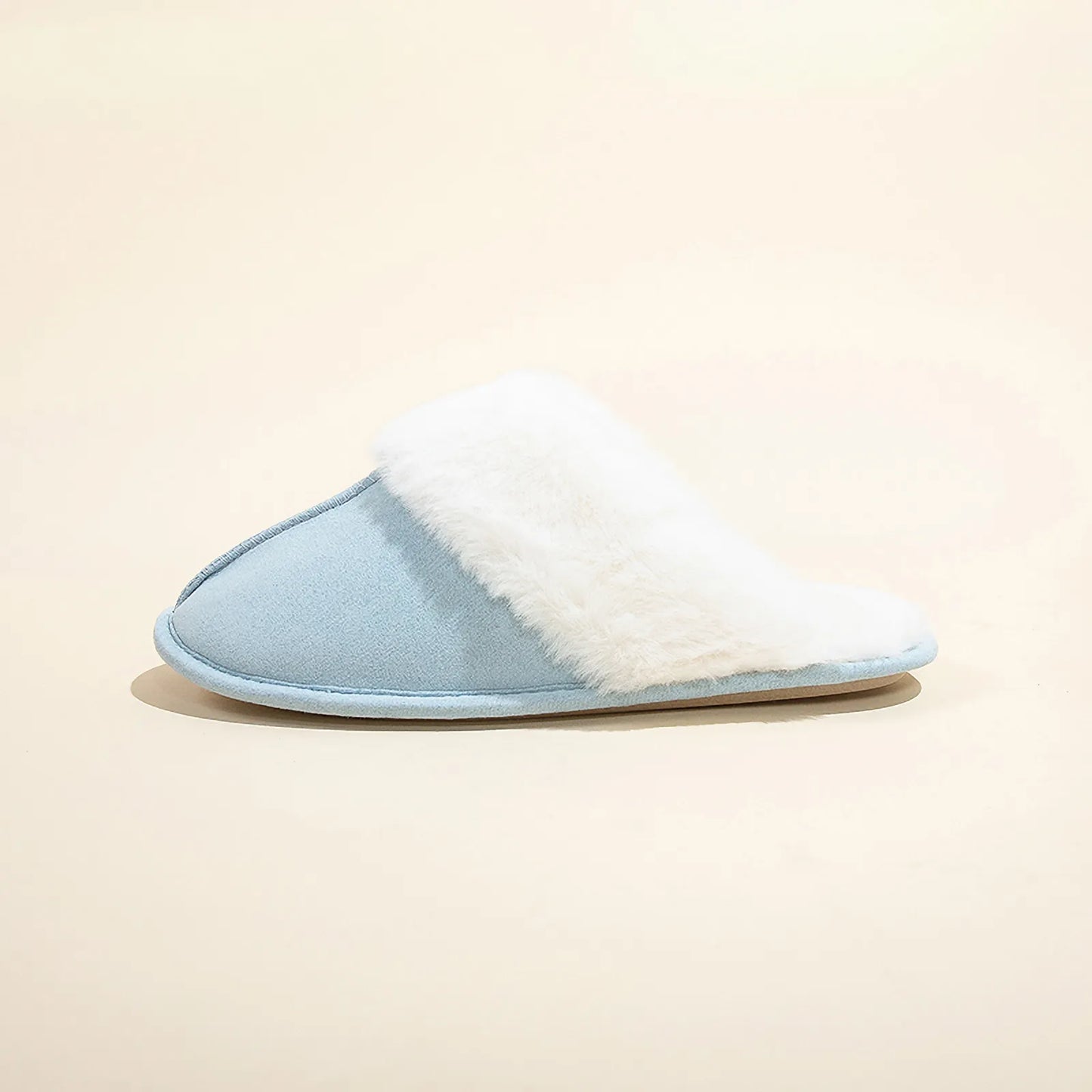 Plush Solid Color Faux Suede House Slippers