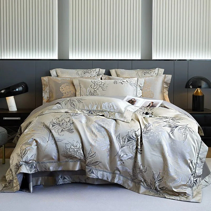 Alma Luxury Vintage Floral Jacquard Bedding Set
