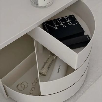 Ribbed Swivel ABS Makeup Organizer