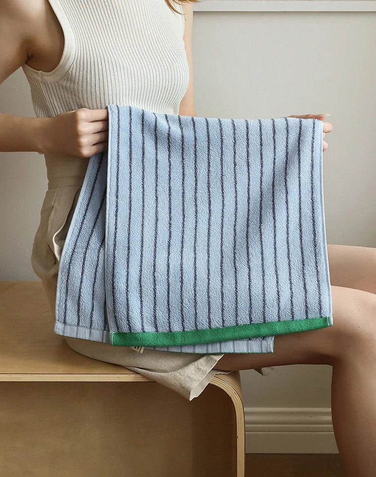Soft Pinstripe Cotton Towel Set