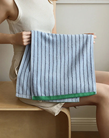 Soft Pinstripe Cotton Towel Set