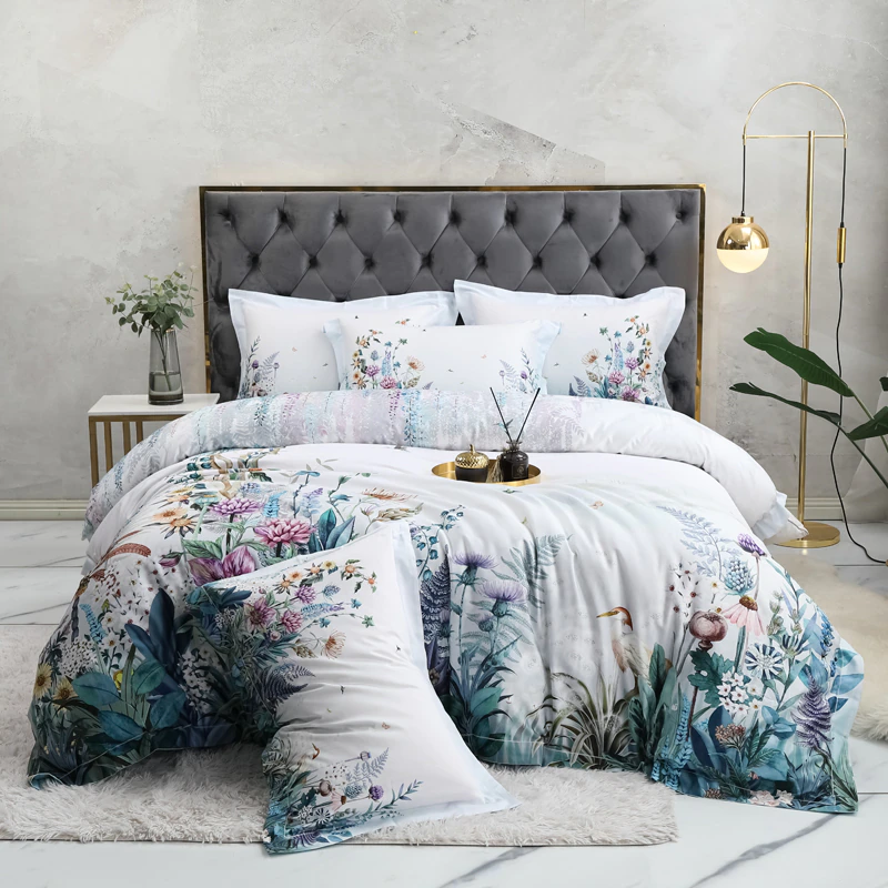 Gianna Light Gray Egyptian Cotton Bedding Set