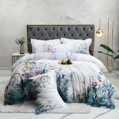 Gianna Light Gray Egyptian Cotton Bedding Set