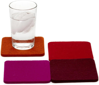 Graf Lantz - Bierfilzl Felt Coasters - Square - 100% Merino Wool - Moisture Wicking - Heat Resistant - Sustainable - Home Decor - Housewarming Gift - 4 Coaster Set - 4" X 4" X 5 Mm - Forest Bar Tools Bar Tools & Drinkware Coasters Dining & Entertaining Home & Kitchen Kitchen & Dining