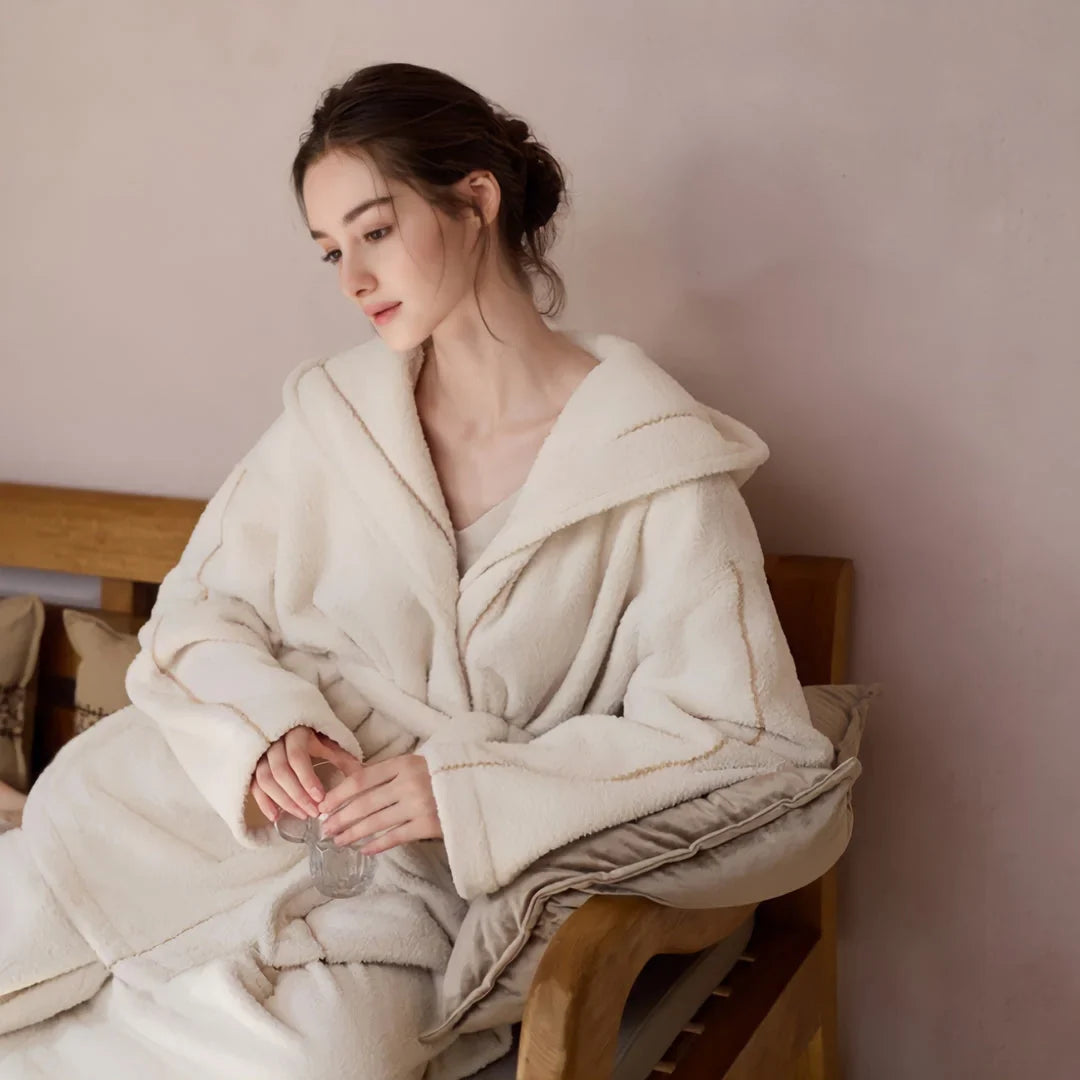 Plush Contrast Stitch Fleece Pajama Set