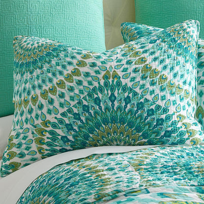 Peacock Feathers Bedspread Set