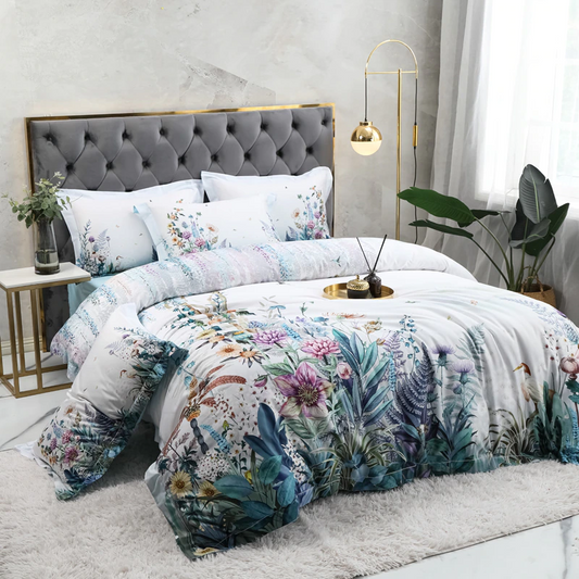 Gianna Light Gray Egyptian Cotton Bedding Set