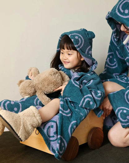 Plush Smiley Face Cotton Robes