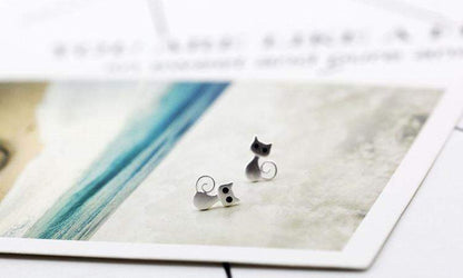 925 Sterling Silver Kittens Earrings