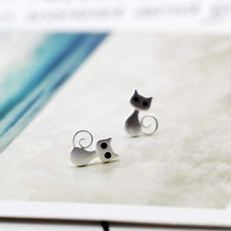 925 Sterling Silver Kittens Earrings