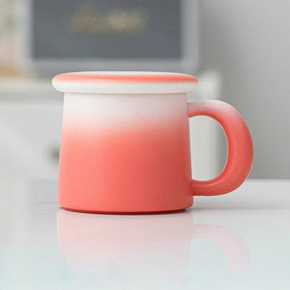 Frosted Ombre Ceramic Mug with Lid