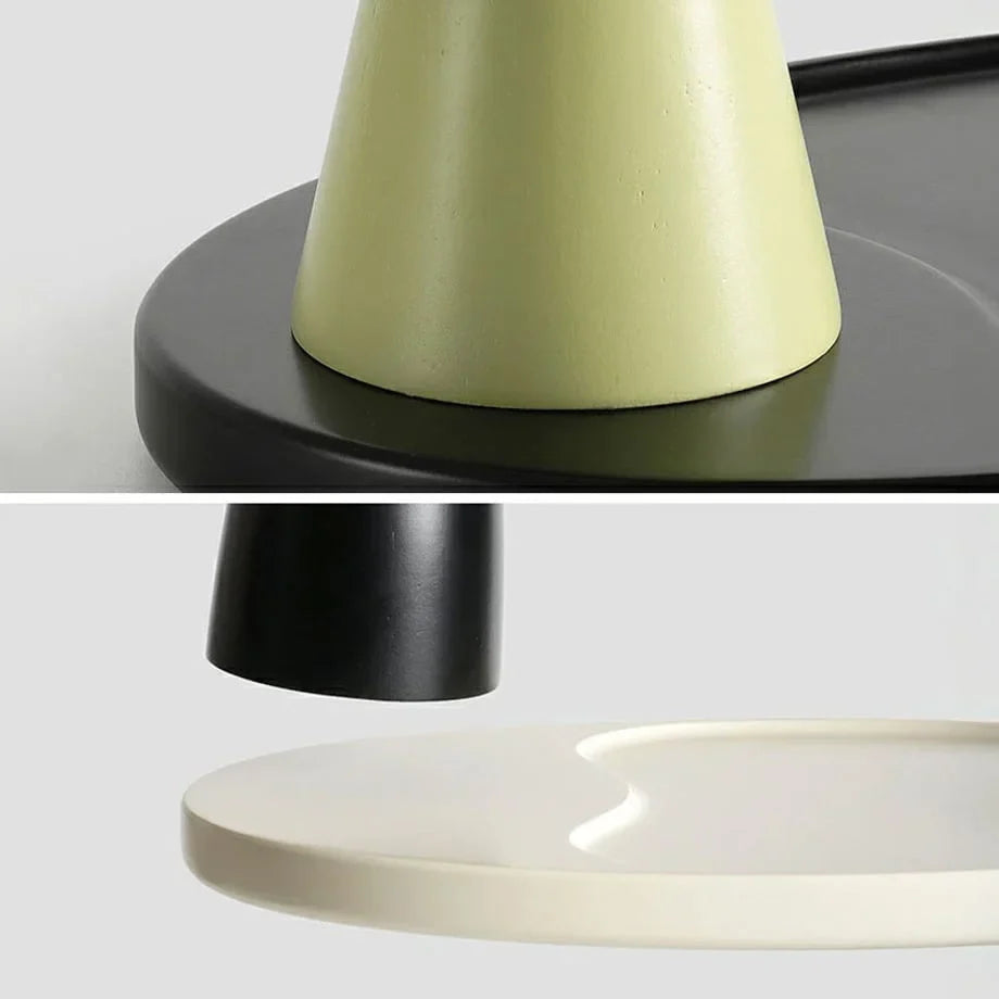 Sculptural Two-Tone Wood Table Clock