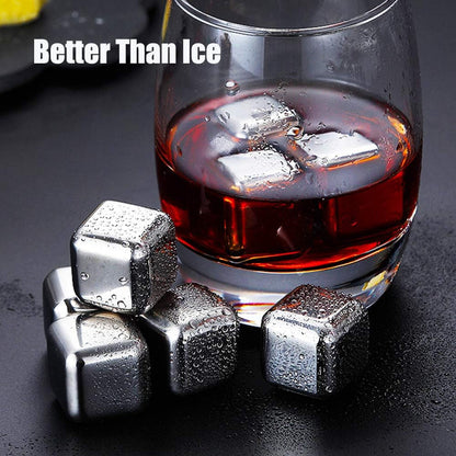 DERGUAM 8 Packs Fast-Cooling 304 Stainless Steel Ice Cubes Whiskey Stones Whiskey Rocks with Wine Opener, Nonslip Ice Tong & Freezer Storage Tray Great for Whiskey,Wine,Beer,Juice or Soda Home & Kitchen Ice Cube Molds & Trays Kitchen & Dining Kitchen Utensils & Gadgets Specialty Tools & Gadgets