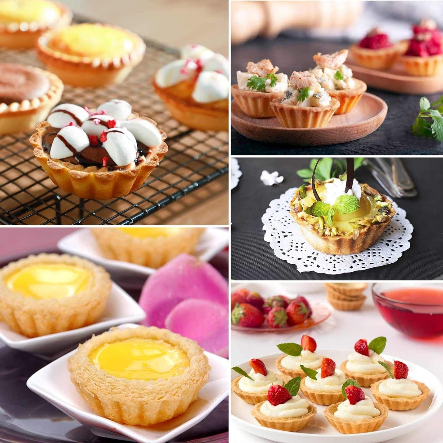 FANGSUN 12 Pack Egg Tart Mold, 2.6 X 0.9Inch Carbon Steel Tart Shells Mold, with Pastry Brush & Spatula Bakeware Home & Kitchen Kitchen & Dining Pie Tart & Quiche Pans Tart Pans