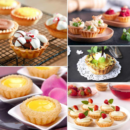 FANGSUN 12 Pack Egg Tart Mold, 2.6 X 0.9Inch Carbon Steel Tart Shells Mold, with Pastry Brush & Spatula Bakeware Home & Kitchen Kitchen & Dining Pie Tart & Quiche Pans Tart Pans