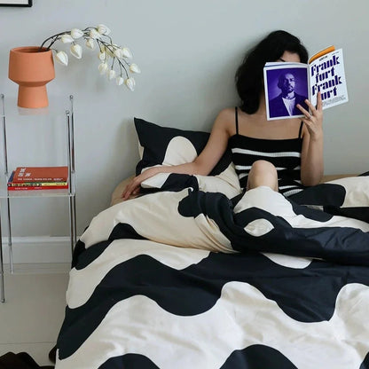 Smooth Wavy Abstract Cotton Bedding Set