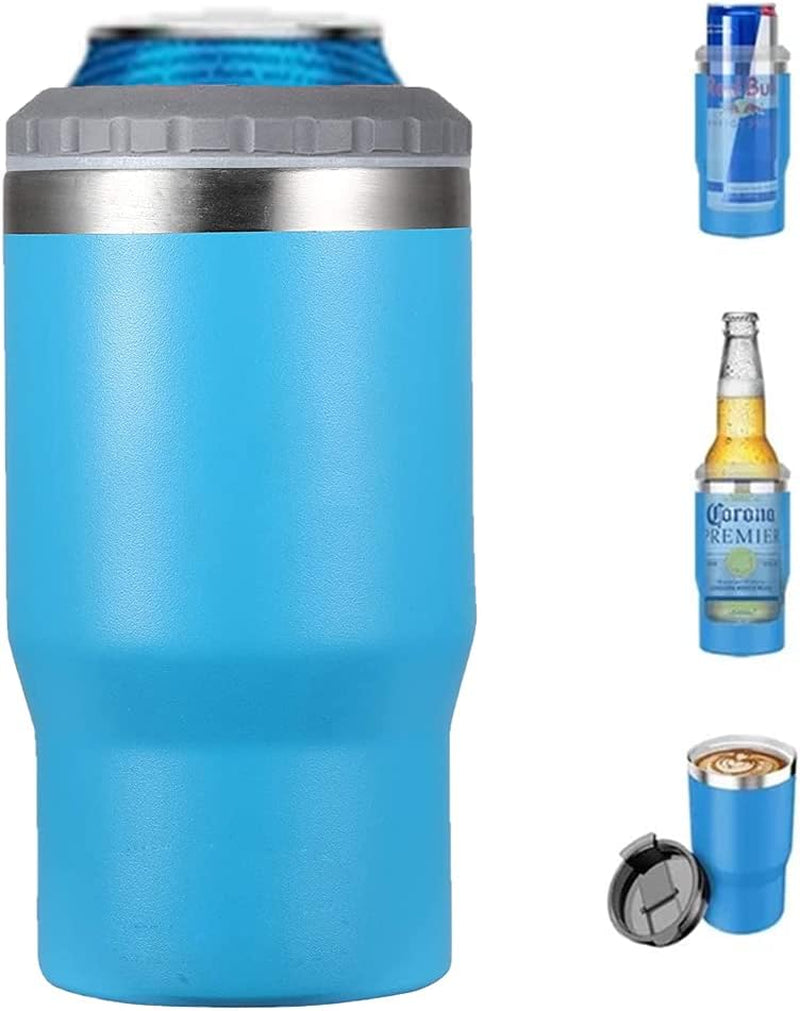 4 in 1 Stainless Steel Can/Bottle Insulator, 14Oz Two-Way Lids SUS Insulated Can Cooler, Beer Bottle Holder (Black) Home & Kitchen Kitchen & Dining Storage & Organization Thermocoolers Travel & To-Go Food Containers