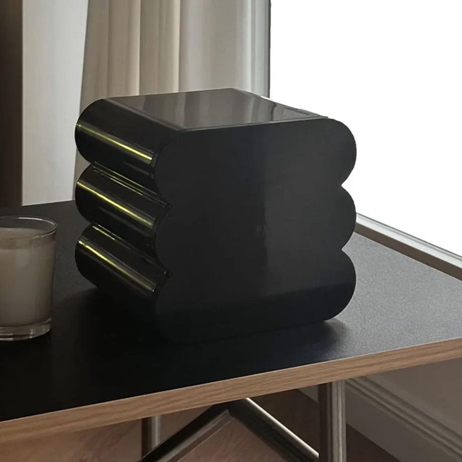 Glossy Wavy Color Block Makeup Organizer