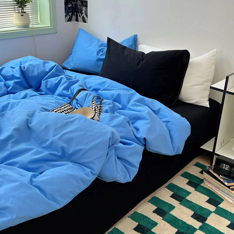 Soft Washed Solid Color Cotton Bedding Set