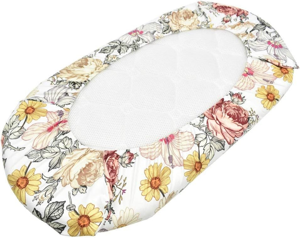 Winmany Baby Floral Bassinet Sheets,Soft and Strechy Basket Sheet Cradle Mattress Changing Pad Cover for Rectangle, Oval,Pram,Hourglass Bassinet Pads (Floral Blooming) Baby Bedding Baby Products Bassinet Sheets Bedding Nursery Sheets