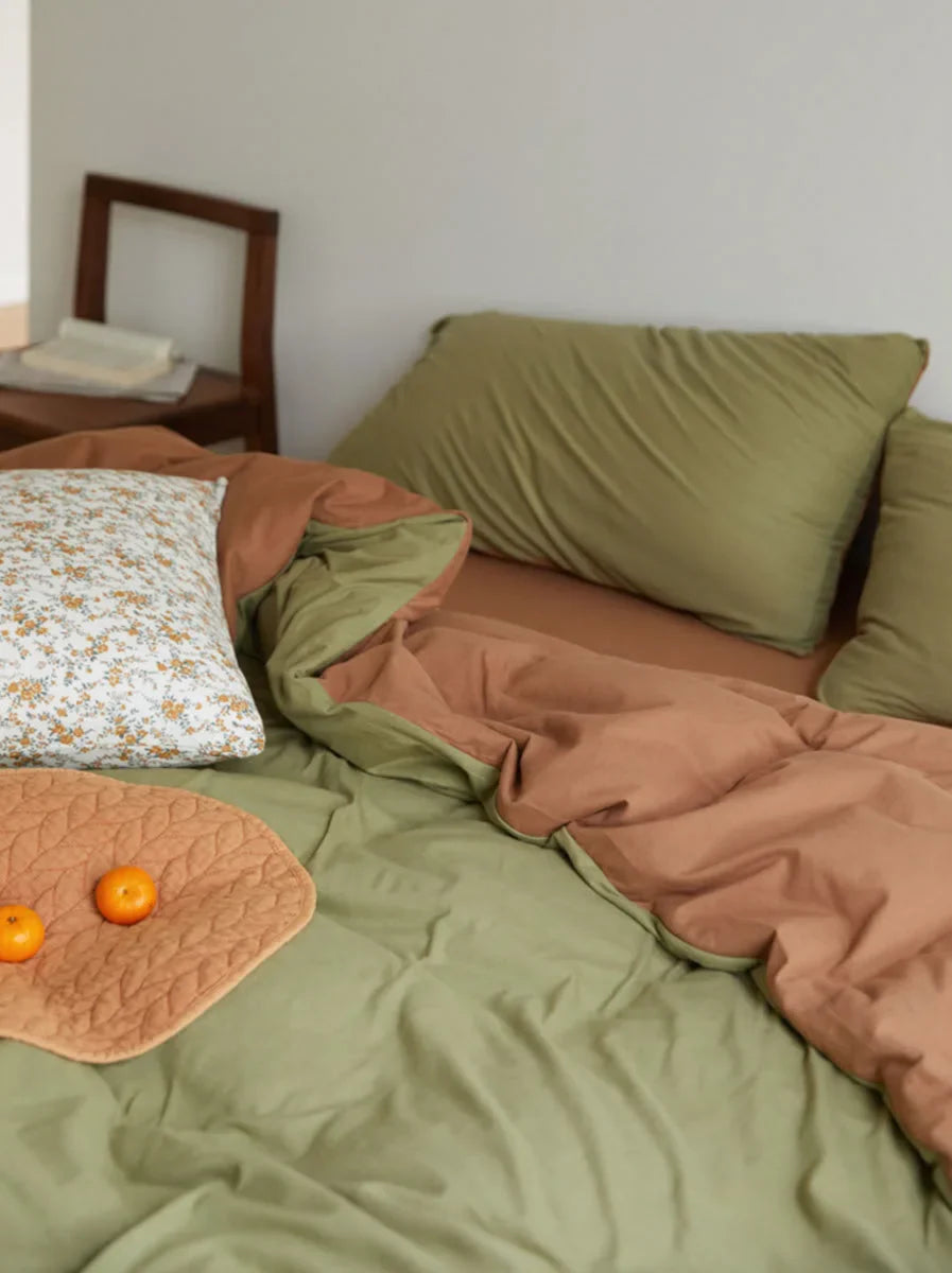 Ultra-Soft Reversible Dual-Tone Jersey Cotton Bedding Set