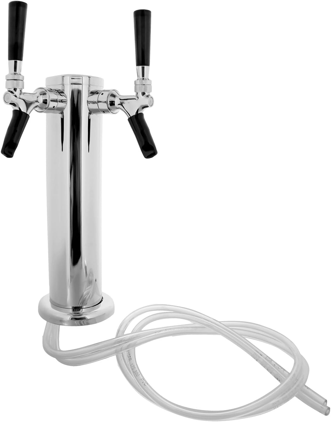 Dual Beer Tower Dispenser - Draft Kegerator Tower Beer Dispenser Kit with 2 Faucet Tap Handles & Caps, Hose, Keg Wrench Beer Brewing Home & Kitchen Home Brewing & Wine Making Kegs & Kegging Kitchen & Dining