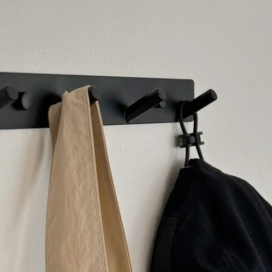 Sleek Minimalist Metal Wall Hook Rack