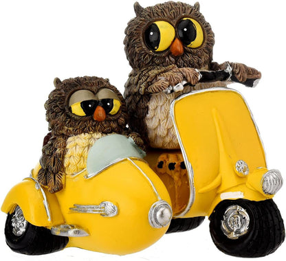 GINMIC Owl Statue, Home Office Decoration Accent, Bookshelf Decoration Accent, Animal Decoration Sculpture (Yellow) Home & Kitchen Home Décor Accents Home Décor Products Sculptures Statues