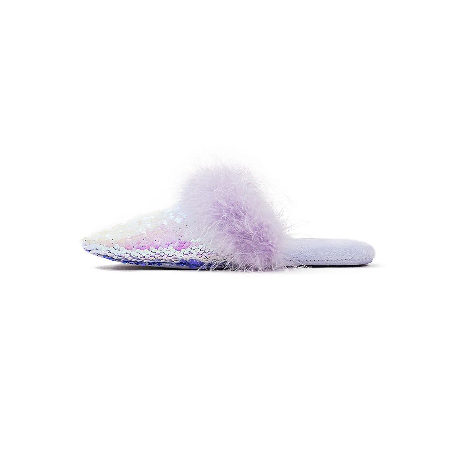 Plush Sequin Faux Fur House Slippers