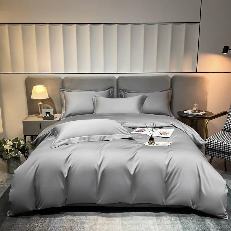 Neo Light Grey Silky Cotton Bedding Set