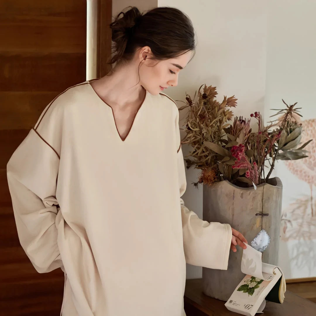 Soft Piped Plush Pajama Set
