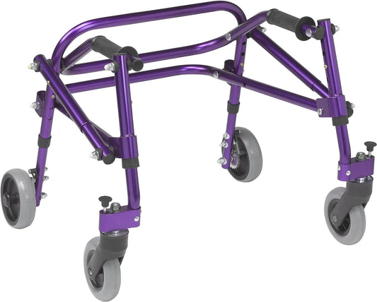 Drive Medical KA1200-2GWP Nimbo Posterior Walker - Pediatric Walker for Children, Wizard Purple, Extra Small Medical Supplies & Equipment Mobility & Daily Living Aids Mobility Aids & Equipment Rollators & Accessories Rolling Walkers Walkers