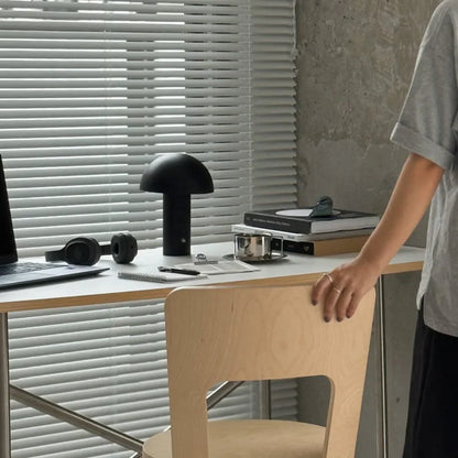 Matte Minimalist Metal Mushroom Table Lamp