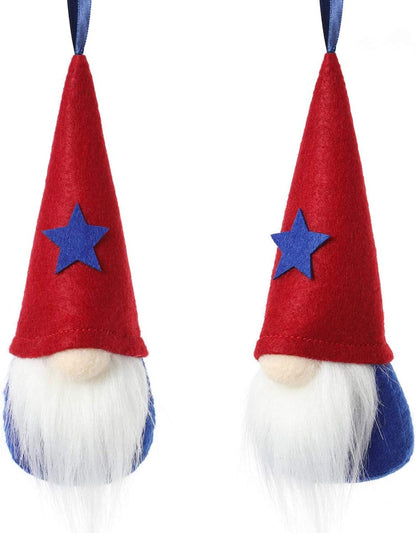 4Th of July Gnome Independence Day Hanging Ornaments Set of 10, Patriotic Gnomes Decorations Handmade Plush Veterana Day Gift Elf Home Wall Decor Hanging Ornaments Home & Kitchen Home Décor Accents Home Décor Products