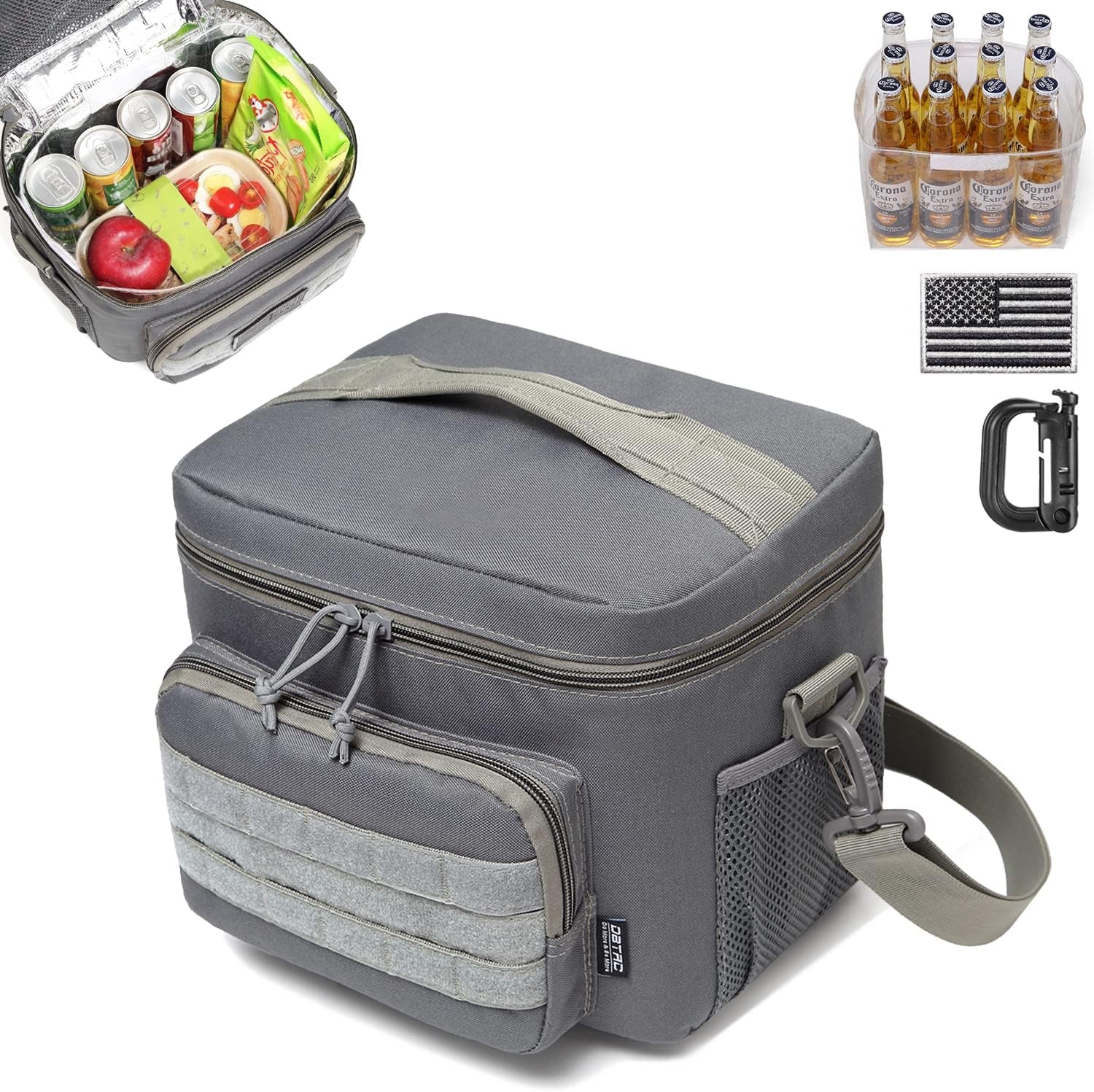 DBTAC Tactical Lunch Bag for Men Women, 12 Cans Insulated Lunch Box for Adult | 9L Leakproof Lunch Cooler Tote for Work Office Outdoor Travel | Soft Easy to Clean Liner X2, Black Camo Home & Kitchen Kitchen & Dining Lunch Bags Storage & Organization Travel & To-Go Food Containers