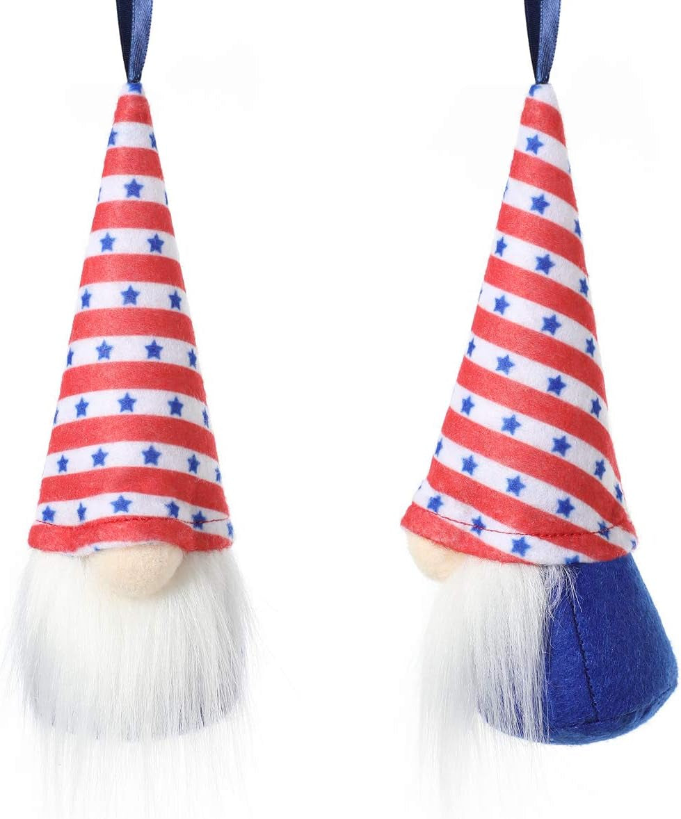 4Th of July Gnome Independence Day Hanging Ornaments Set of 10, Patriotic Gnomes Decorations Handmade Plush Veterana Day Gift Elf Home Wall Decor Hanging Ornaments Home & Kitchen Home Décor Accents Home Décor Products