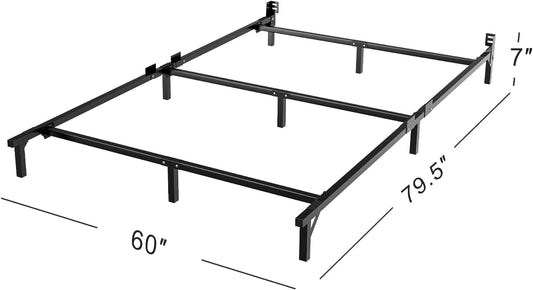 Queen Bed Frame,Sturdy Platform Bed Frame Queen Size（60 * 79.5 * 7）,9-Legs Supprt Base for Box Spring and Metal Mattress Set 4000Lbs Easy Assembly Tool-Free,Black Bed Frames Bedroom Furniture Beds Frames & Bases Furniture Home & Kitchen