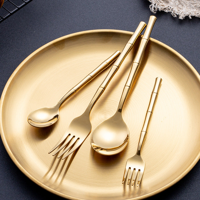Aldomara Bamboo Gold Cutlery Set