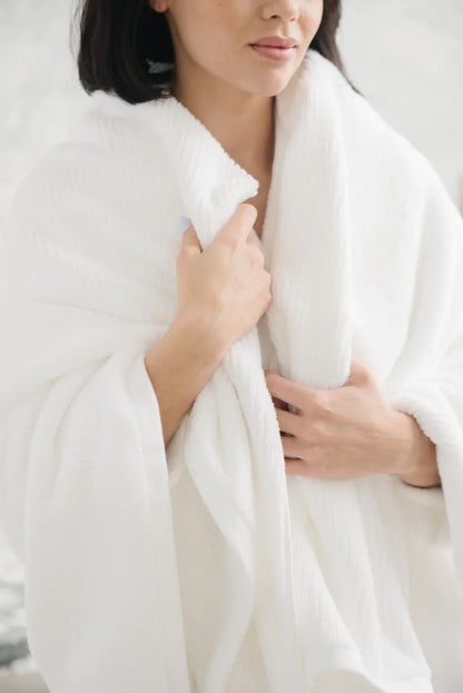 Ensemble de serviettes de bain en tissu éponge côtelé