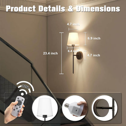 Wireless Fabric Wall Light(2 Packs)