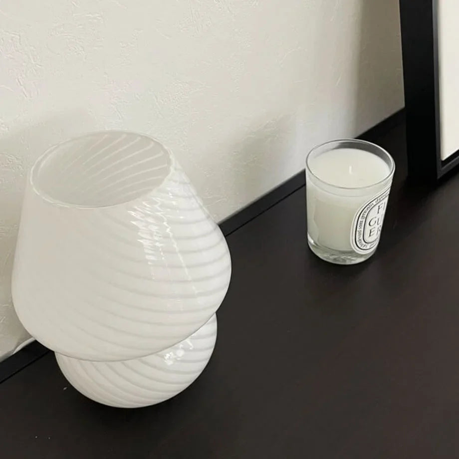 Swirled Glass Mushroom Lamp