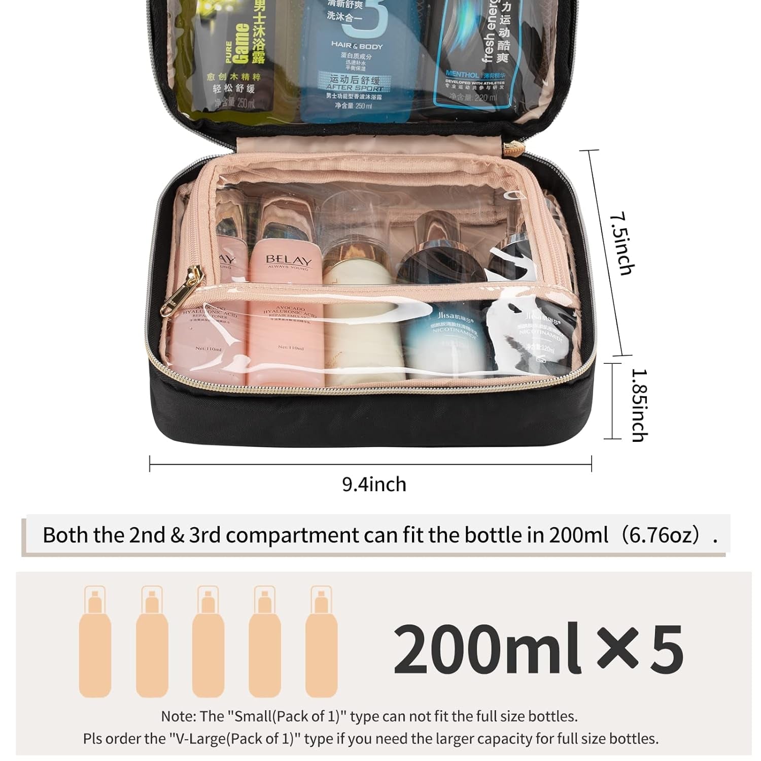 CUBETASTIC Travel Toiletry Bag, Makeup Bag for Women, Portable Water-Resistant Small Travel Bag for Toiletries & Cosmetic Essentials Bags & Cases Beauty & Personal Care Toiletry Bags Tools & Accessories