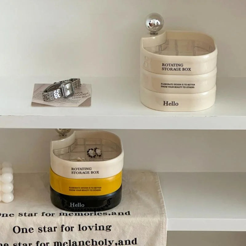 Minimalist Rotating 3-Tier Jewelry Organizer