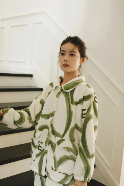 Plush Graffiti Love Fleece Pajama Set