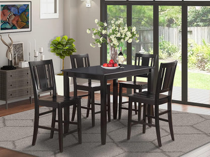 East West Furniture BUCK5-MAH-LC 5 Piece Counter Height Dining Table Set Includes a Rectangle Kitchen Table and 4 Faux Leather Dining Room Chairs, 30X48 Inch, Mahogany Dining Room Furniture Furniture Home & Kitchen Table & Chair Sets